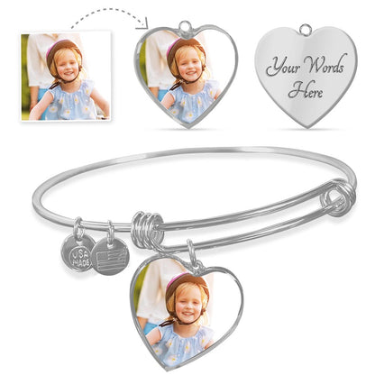 Customizable heart bangle