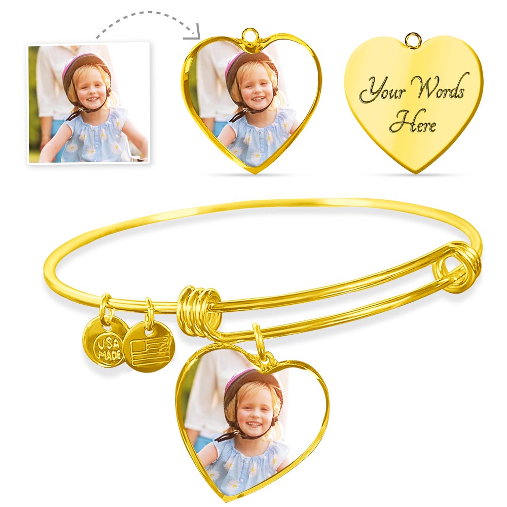 Customizable heart bangle