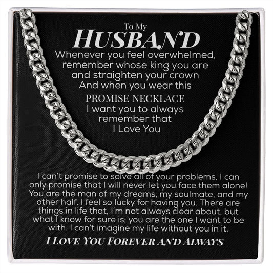Cuban Link Chain with Husband message card